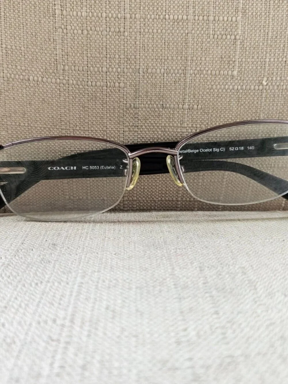 Coach Eyeglasses Frame EULALIA Satin Gunmetal/Beige Ocelot Sig C Eyewear Glasses